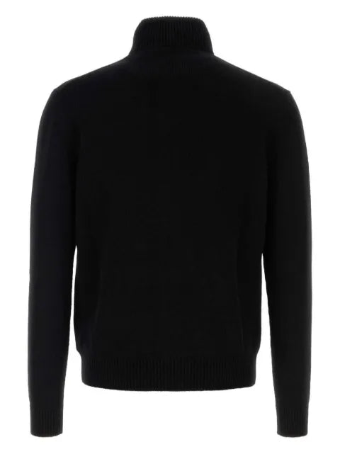 Prada logo-embroidered zip-up cardigan