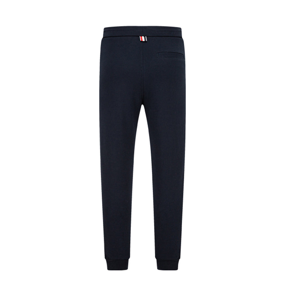 Thom Browne Style Unisex Casual Sweatpants with Signature Four-Bar Detail