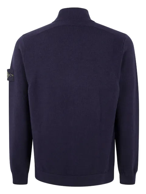 Stone Island zip-front logo-patch cardigan