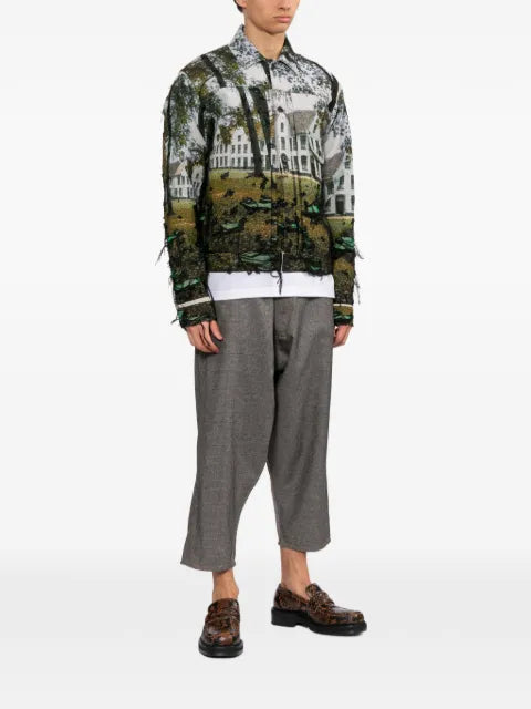 Junya Watanabe MAN button-fastening landscape-motif shirt jacket