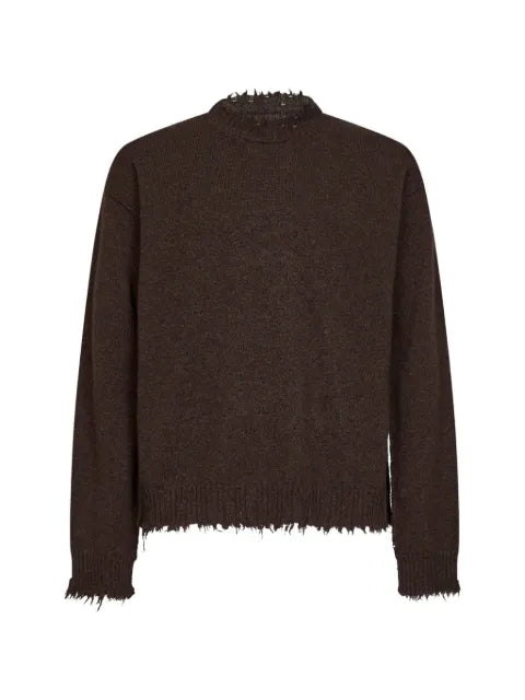 Uma Wang distressed-effect frayed-hem sweater