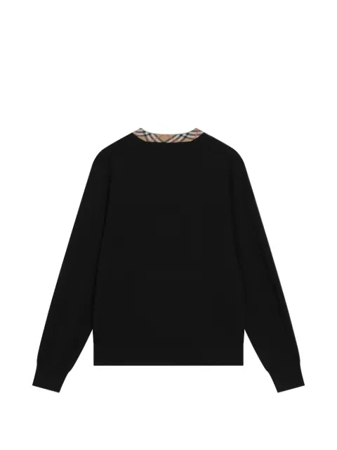 Burberry Check-trim V-neck sweater