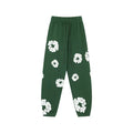 Denim Tears Cotton Wreath Graphic Sweatpants - Forest Green / Relaxed Streetwear Fit