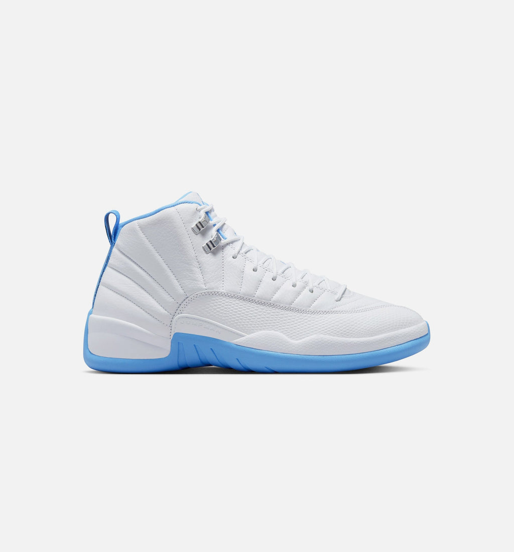 Air Jordan 12 Retro White and University Blue Men's Sneakers